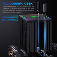 Pendingin Snowman ARGB Infinity 6 Heat Pipes Kipas Efek Cermin 120mm Transisi Warna Halus Dilengkapi Perangkat Lunak Pendingin Prosesor