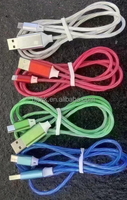 Câble de charge multi-appareils 3-en-1 lumineux avec gaine en nylon et TPE durable pour iOS/Android/Imprimantes, charge rapide 6A, expédition sous 12 heures