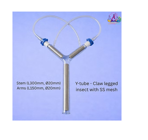 Claw Legged Y Tube with Stainless Steel <b>Mesh</b> Stem 120mm Arms 80mm Diameter 30mm for Laboratory Testing and Research Applications - Product Image 3