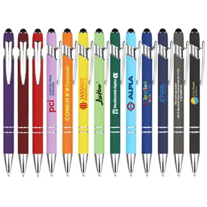 Nouveau stylo professionnel fournisseur stylo à bille en métal et caoutchouc cadeau OEM logo personnalisé stylo à bille promotionnel à écran tactile
