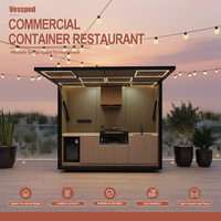 Maison Conteneur Restaurant Moderne avec Structure en Acier Galvanisé, Conception Respirante, Installation Rapide, Durée de Vie 30-40 Ans, Panneau Sandwich pour