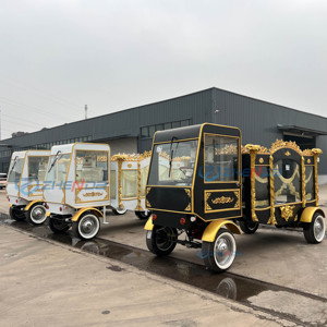Carroza Fúnebre de Lujo Blanca y Negra de Acero y Cuero con Columna Romana Eléctrica para <span class=keywords><strong>Transporte</strong></span> Especial - Product Image 5