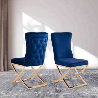 Chaise de salle à manger moderne de luxe en velours avec cadre en acier inoxydable, dossier haut, pour la maison, l'hôtel, l'entrepôt, le stockage, le parc et l'ameublement