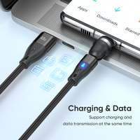 Vente en gros 7PIN Rotation à 540 degrés PD 60W Charge rapide Câble de charge USB Câble de charge multiple 3 en 1 avec transfert de données