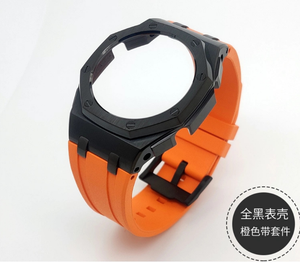 Super Ventes - Kit de modification <span class=keywords><strong>G</strong></span> <span class=keywords><strong>Shock</strong></span> <span class=keywords><strong>GM</strong></span> <span class=keywords><strong>2100</strong></span> - Kit de <span class=keywords><strong>montre</strong></span> - Bracelet en caoutchouc fluoré bleu et boîtier en acier inoxydable noir pour GA2100 - Product Image 4