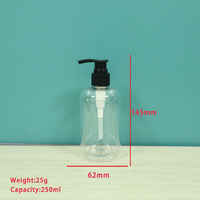 Bouteilles à pompe en plastique PET de 250 ml avec distributeurs rechargeables pour savon liquide, lotion, shampoing et nettoyant visage – Impression sérigraphique