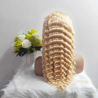 Perruque Lace Frontal Wig naturelle vierge, cheveux humains, pre-plucked, de qualité supérieure, couleur blond 613, 13x4, 13x6, Transparent HD, 150% à 180%