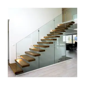 Ace Floating Staircase Renovation High Quality Staircase Indoor High Quality Modern Design Glass Railing Floating Staircase