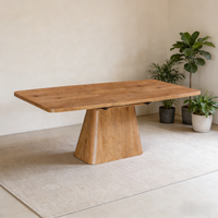 Table à manger en bois extensible moderne de haute qualité, table de cuisine rectangulaire durable pour petit appartement, maison et restaurant