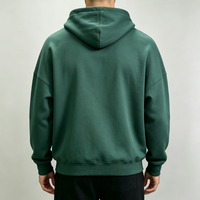 Sweat à capuche vert personnalisé, écologique, uni, 300 g/m², avec poche kangourou, anti-rétrécissement, respirant, coupe ample