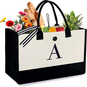 <span class=keywords><strong>Sac</strong></span> fourre-tout en toile personnalisé avec initiales, logo personnalisé, cadeaux monogrammes, <span class=keywords><strong>sac</strong></span> de plage pour femmes, mamans, enseignants - Product Image 1