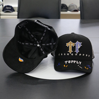 Gorras de Béisbol de 5 Paneles para Hombre de Alta Calidad en Oferta, Gorras de Algodón de Color Personalizado en Negro Satinado, Negro Gamuza y con NFC