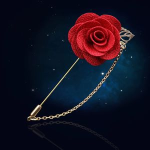 เข็มกลัด<span class=keywords><strong>ดอกไม้</strong></span>ดอกกุหลาบทำด้วยมือเข็มกลัดโซ่ปกสีทองสำหรับชุดสูทผู้ชายผู้หญิงเครื่องประดับงานแต่งงานเข็มกลัด - Product Image 1