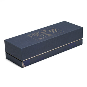 Caja de Regalo Rígida <span class=keywords><strong>Azul</strong></span> Oscuro Personalizada de Lujo con Logotipo Estampado en Caliente y Acabado Mate para Botellas de Vino y Empaquetado Minorista Premium - Product Image 5