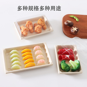 Boîte à sushi jetable écologique - Emballage à <span class=keywords><strong>emporter</strong></span> commercial <span class=keywords><strong>pour</strong></span> assiettes à sushi rectangulaires - Boîte repas - Product Image 3