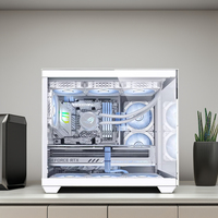 Nuevo Diseño de Caja de Ordenador para Juegos de Torre Completa, Compatible con Placas Base ATX y Micro ATX, con Efecto ARGB, Vidrio Templado, para PC de Escritorio