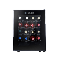 Refroidisseur de vin électrique compact réfrigérateur armoire capacité de 12 bouteilles porte en verre refroidisseur de boissons réfrigérateur à vin extérieur