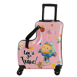 Hoch konfigurierte 20-Zoll-Cartoon-Reisepasswort-Trolley-Hülle Kleine Kinder Niedliches Reit gepäck Spinner Caster