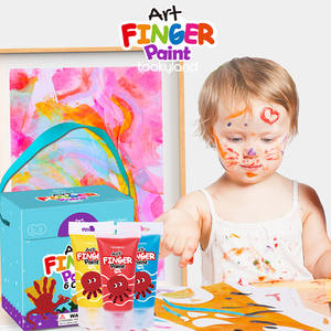 Lukisan jari anak tidak beracun, 12 warna akrilik Set Kit menggambar mainan untuk anak-anak - Product Image 2