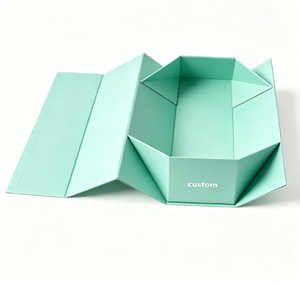 Custom Mint <b>Green</b> Rigid Box With UV Printed Logo And Purple Ribbon Closure For <b>Gift</b> Packaging - Product Image 2