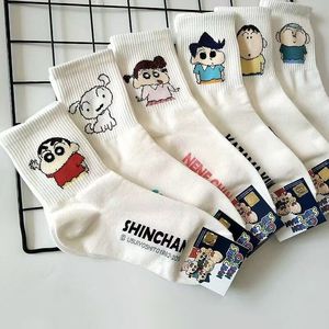 Calcetines de Algodón Transpirables hasta la Pantorrilla para Mujer, Diseño de Dibujos Animados, Estilo Primavera-Verano, Marca Crayon Shinchan - Product Image 2