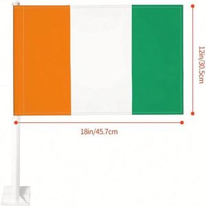 Manufacturer Direct Supply <b>Flag</b> of Cote D'Ivoire Car Window Clip Auto Decoration Double Stitch Printing for National Decor - Product Image 4