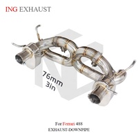 ING SUS304 Échappement arrière à soupapes pour Ferrari 488 GTB/Pista F154 3.9T 2015-2021 |   Tuyau d'échappement en X de 76 mm avec télécommande – Vente en gros