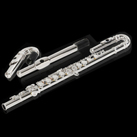 Flute Music Instrument Wholesale Pipe Bend Kids Fiute Silver Plated Closed Holes C Tone Flute