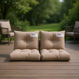 Ensemble de 2 coussins d'extérieur taupe 23,6 x 24,2 x 3,9 pouces en polyester résistant à l'eau pour le camping toutes saisons - Product Image 2