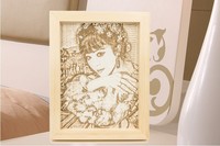 2025 nouveau Style bois massif Laser Art Clip cadre Photo cadeau éternel pour l'amitié bricolage usage domestique cadre photo sculpté à la main