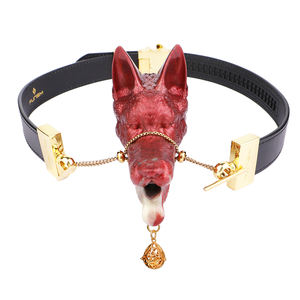 FUNSM kurt kafa açık ağız Mouth SM seksi silikon dudaklar köle çinko alaşım sınırlamalar Bite topu fetiş yetişkin Muzzles Gag kemer ile - Product Image 4