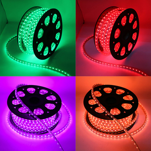 Tira de luces <span class=keywords><strong>Led</strong></span> Flexible e impermeable para exteriores, tira de luces <span class=keywords><strong>Led</strong></span> inteligente de neón Flexible de 220V, 5050 SMD, 100m, RGB, venta al por mayor - Product Image 5