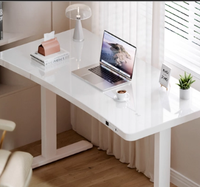 Mesa elevadora eléctrica de vidrio templado, ergonómica, duradera, de acero, automática, minimalista, escritorio de oficina, escritorio de estudio inteligente