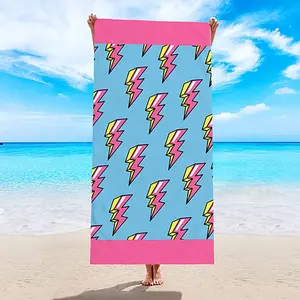 Large Customized Sand Proof Sublimation Digital Print Beach Blanket Towel Blank Microfiber Beach Towel