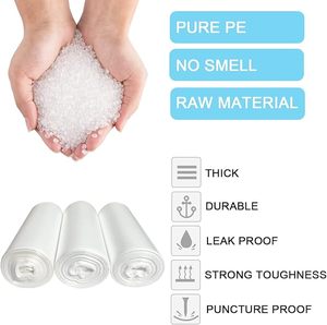 Sacs poubelles Huamaohengchun2 de 2 gallons, transparents, 150 unités/3 rouleaux, pour poubelles de bureau et de cuisine - Product Image 3
