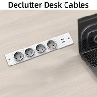 Multiprise encastrable pour meubles, 4 prises CA et 2 ports USB, prise de courant encastrée pour bureau à usage commercial