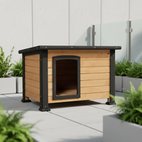 SDD007 Niche pour chien en bois personnalisée, écologique, imperméable, pour l'extérieur, avec toit ouvrant, pour toutes les saisons