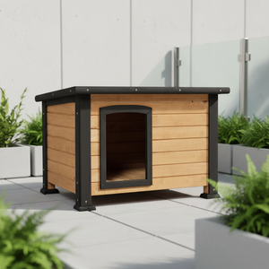 SDD007 Op maat gemaakte milieuvriendelijke waterdichte houten hondenkennel met print, isolatiekit en verwarming, geschikt voor alle seizoenen. - Product Image 4