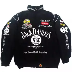 Chaqueta bomber acolchada de algodón para equipo con logotipo bordado personalizado F1 vintage NASCAR Motor Jacket Jack Daniels Racing Jacket