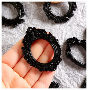 Cornice per Foto Miniatura Rettangolare, Ovale, a Cuore, Quadrata, Nera, con Cabochon Grande in Resina Flatback per Fai da Te, Giocattoli per Bambini, <span class=keywords><strong>Mobili</strong></span> per Case delle Bambole - Product Image 2