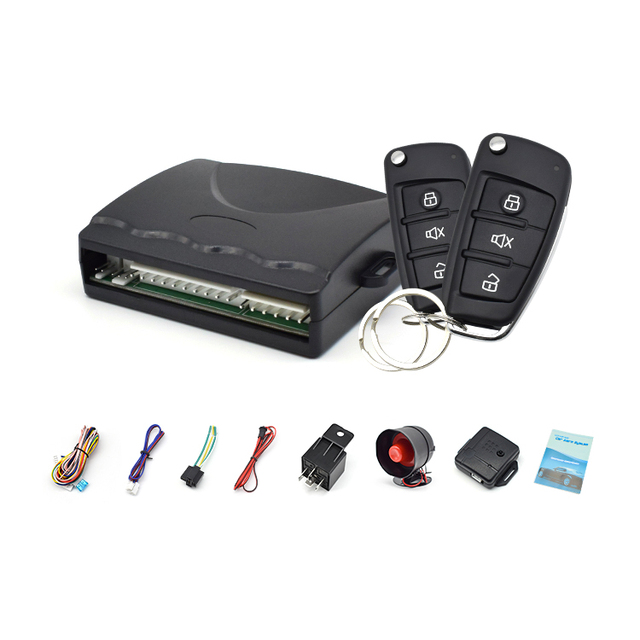 Universal Car Vehicle Security System Burglar Alarm Protection Anti-theft System 2 Remote with Siren Wiring Harness Programmable