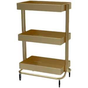 Chariot de beauté professionnel, chariot de coiffure à trois niveaux, chariot de rangement pour salon de beauté, mobilier de salon en métal pour salon de beauté - Product Image 1