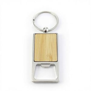 Llavero de madera de bambú ecológico personalizado con forma de casa, bola redonda o cuadrada de metal de aleación, regalo de empresa al por mayor - Product Image 1