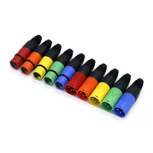 Angitu Colorful 3 Pole XLR Socket Microphone Plug Amplificador Audio Audiophile 3Pin XLR Male Female Connector