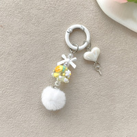 Nieuwe Creatieve Metalen Pom-pom Telefoon Charm DIY Geknoopte Ketting Lichtgevende Fruitvormige Olie-druppel Kralen Schattige Charms Sleutelhangers