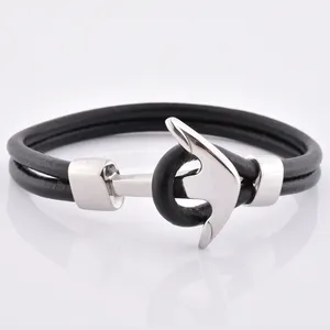 Wholesale New Designer High Quality Steel Silver Anchor With Logo Bracelet For Men