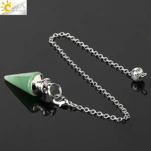Ciondoli in pietra preziosa pendoli Chakra Reiki pendenti curativi in cristallo quarzo ametista pendolo conico per divinazione rabdomante G491 - Product Image 2