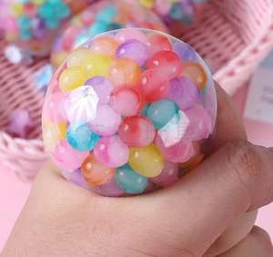 Nouveau Tpr perle de glaçure de couleur douce boule d'évent pincement de décompression perles boule de Stress Mini jouets pour enfants - Product Image 1