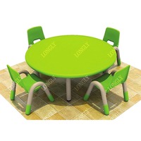 Ensemble de tables et de chaises de lecture pour enfants modernes, rondes, en plastique et en métal, durables, pour l'école, la chambre à coucher, la salle de bain, l'extérieur