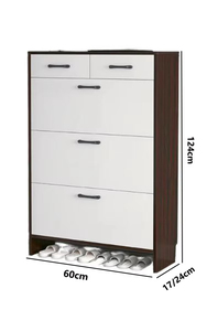 Mueble de Madera Moderno para el Hogar y Armario Zapatero Ultrafino Vintage con Detalles de Madera - Product Image 2